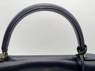 Hermes Vintage Box Kelly Retourne 32 Navy Blue GHW