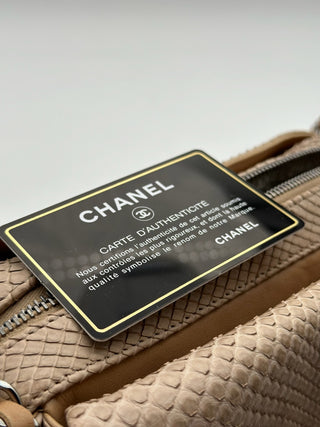 CHANEL Vintage Python & Tweed Shoulder Bag