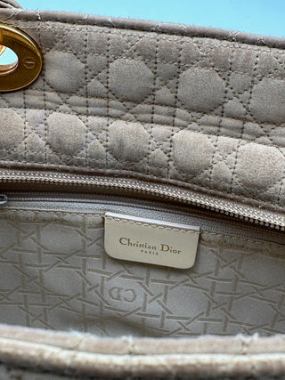 Lady Dior Cannage Canvas Tan Large GHW