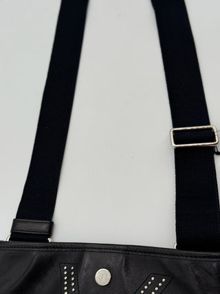 YSL STUDDED LEATHER MESSENGER BAG