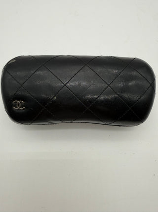 CHANEL Vintage Coco Quilted Medium Sunglasses with Case Black
