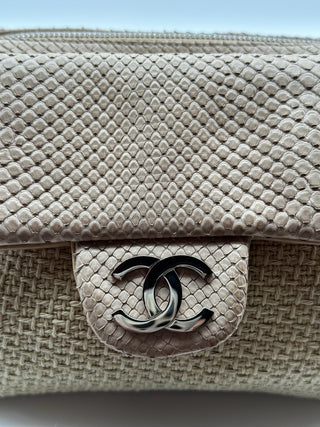 CHANEL Vintage Python & Tweed Shoulder Bag