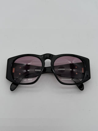 CHANEL Vintage Coco Quilted Medium Sunglasses with Case Black