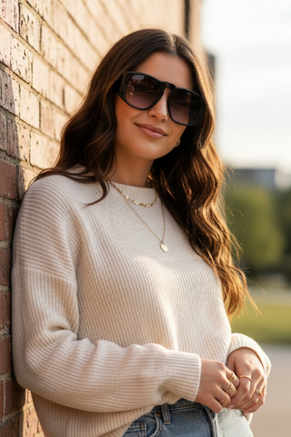 CHANEL Vintage Coco Quilted Medium Sunglasses with Case Black