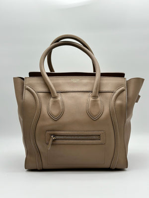 CELINE Mini Luggage Dune Handbag