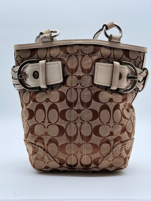 COACH Shoulder Bag Signature White