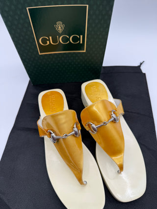 Gucci Vintage Y2K Horsebit Platform Thong Sandals