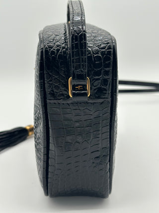 YSL Lou Crocodile-Embossed Leather Crossbody Camera Bag