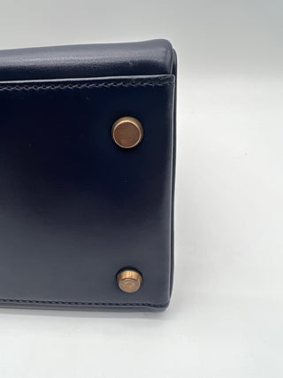 Hermes Vintage Box Kelly Retourne 32 Navy Blue GHW