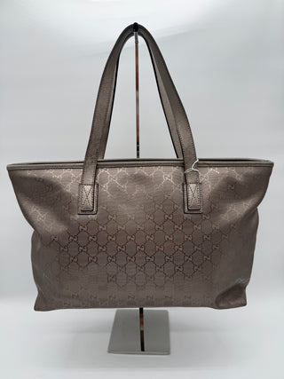 Gucci GG Imprime Tote Bag – Metallic Taupe
