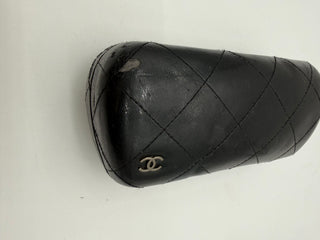 CHANEL Vintage Coco Quilted Medium Sunglasses with Case Black