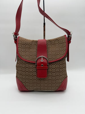 COACH Soho Canvas Signature Red Crossbody Vintage