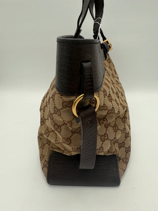 Gucci Buckle Canvas Tote