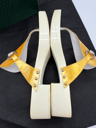 Gucci Vintage Y2K Horsebit Platform Thong Sandals