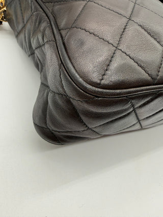 Chanel Vintage Quilted Lambskin Tassel Camera Bag – Black Leather with 24K Gold-Plated Hardware