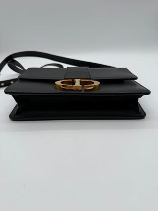 Christian Dior 30 Montaigne Leather Black Flap Crossbody Bag