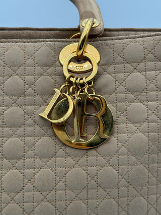 Lady Dior Cannage Canvas Tan Large GHW