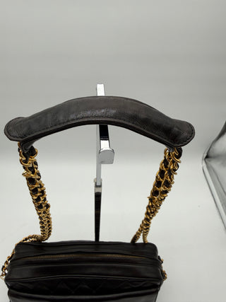 Chanel Vintage Quilted Lambskin Tassel Camera Bag – Black Leather with 24K Gold-Plated Hardware