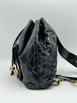 CHANEL Vintage Patent Leather Backpack 24K GHW