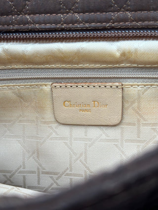 Lady Dior Brown Canvas GHW Medium