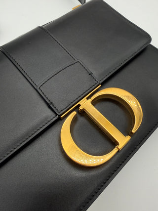 Christian Dior 30 Montaigne Leather Black Flap Crossbody Bag