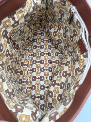 GUCCI Khaki Canvas Leather Shopper Tote