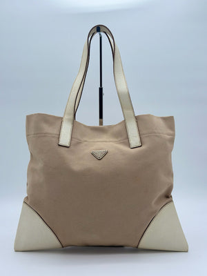 Prada Cinghiale-Trimmed Canapa Tote