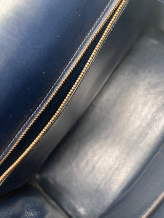 Hermes Vintage Box Kelly Retourne 32 Navy Blue GHW