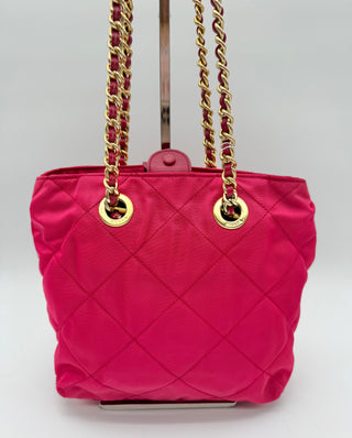 Prada Tessuto Impuntu Quilted Chain Tote – Fuchsia Pink Nylon