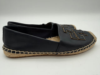 Tory Burch Navy Blue Leather Espadrille Flats Size 5.5