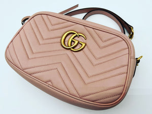 GUCCI Marmont GHW Rose Pink Camera Bag Crossbody