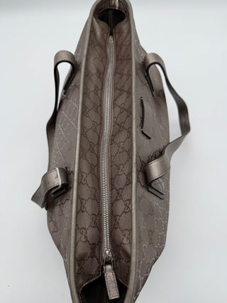 Gucci GG Imprime Tote Bag – Metallic Taupe