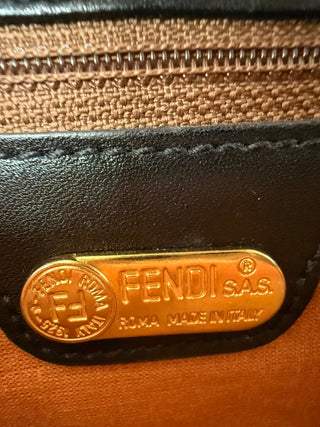 Fendi FF Textured Epi Leather Cream Crossbody Bag Vintage