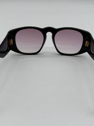 CHANEL Vintage Coco Quilted Medium Sunglasses with Case Black