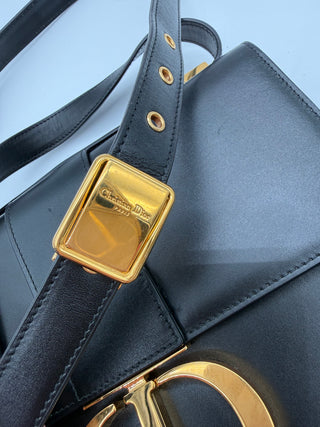 Christian Dior 30 Montaigne Leather Black Flap Crossbody Bag