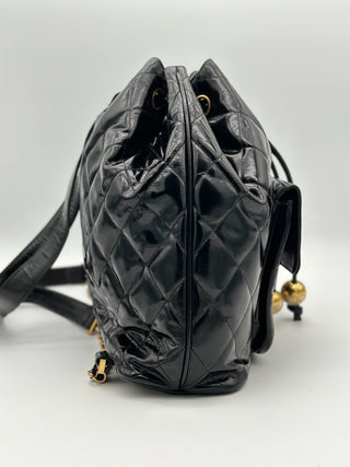 CHANEL Vintage Patent Leather Backpack 24K GHW