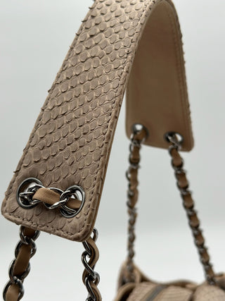 CHANEL Vintage Python & Tweed Shoulder Bag