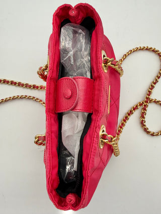 Prada Tessuto Impuntu Quilted Chain Tote – Fuchsia Pink Nylon