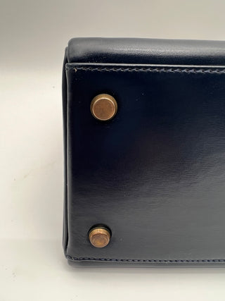 Hermes Vintage Box Kelly Retourne 32 Navy Blue GHW