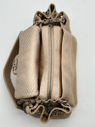 CHANEL Vintage Python & Tweed Shoulder Bag