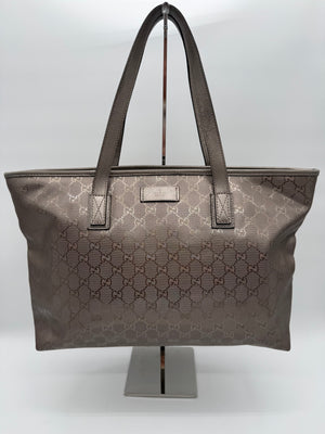Gucci GG Imprime Tote Bag – Metallic Taupe