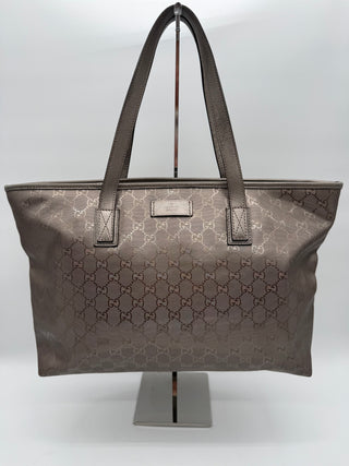 Gucci GG Imprime Tote Bag – Metallic Taupe