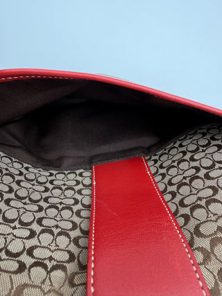 COACH Soho Canvas Signature Red Crossbody Vintage