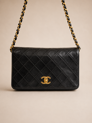 CHANEL Matelasse Chain Full Flap Lambskin Sling Small