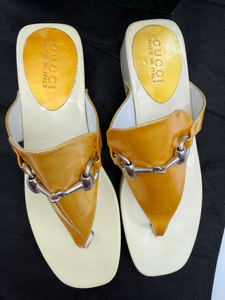 Gucci Vintage Y2K Horsebit Platform Thong Sandals