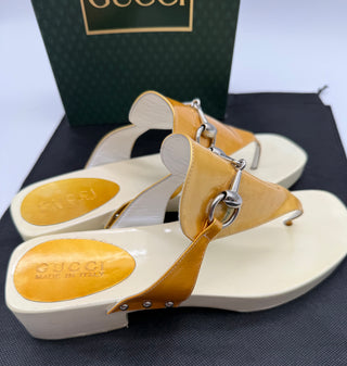 Gucci Vintage Y2K Horsebit Platform Thong Sandals