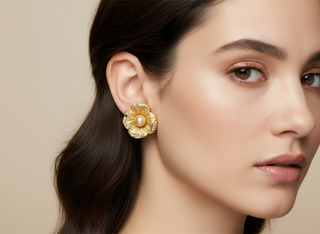 DIOR Vintage Flower Pearl Earrings