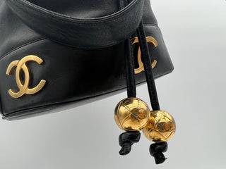 CHANEL Lambskin with CC Ball Charms Bucket Bag