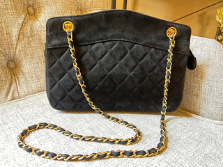 CHANEL Vintage Suede Shoulder Bag 24K GHW