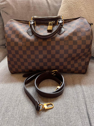 LOUSI VUITTON Speedy 35 Bandouliere Damier Ebene